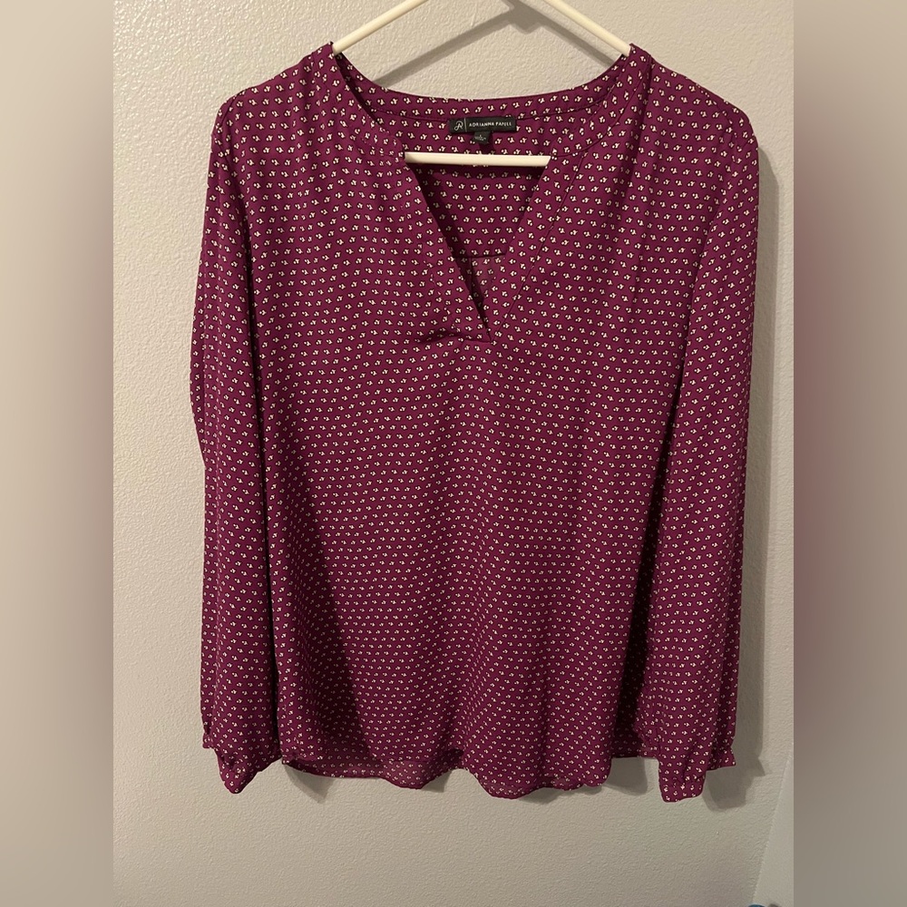 Adrianna Papell Magenta Patterned Top